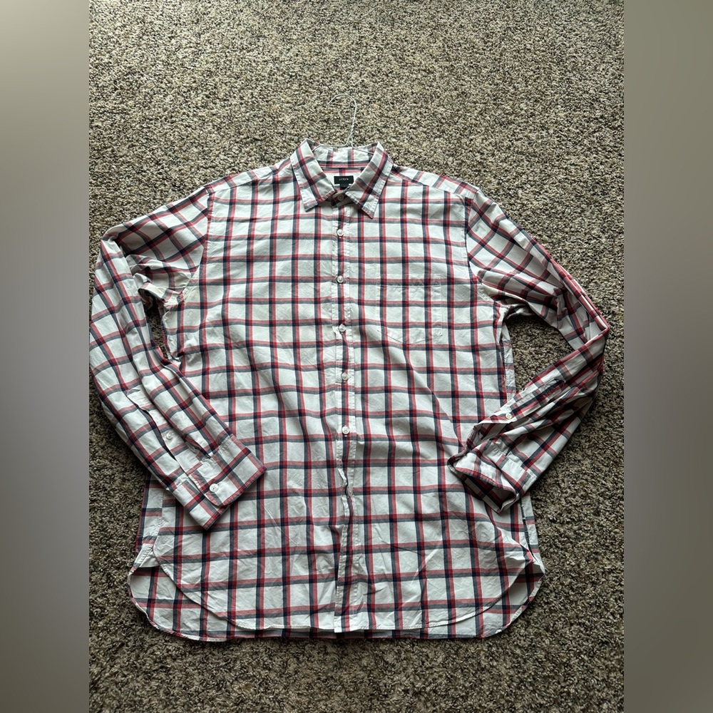 J. Crew Red white and blue button down